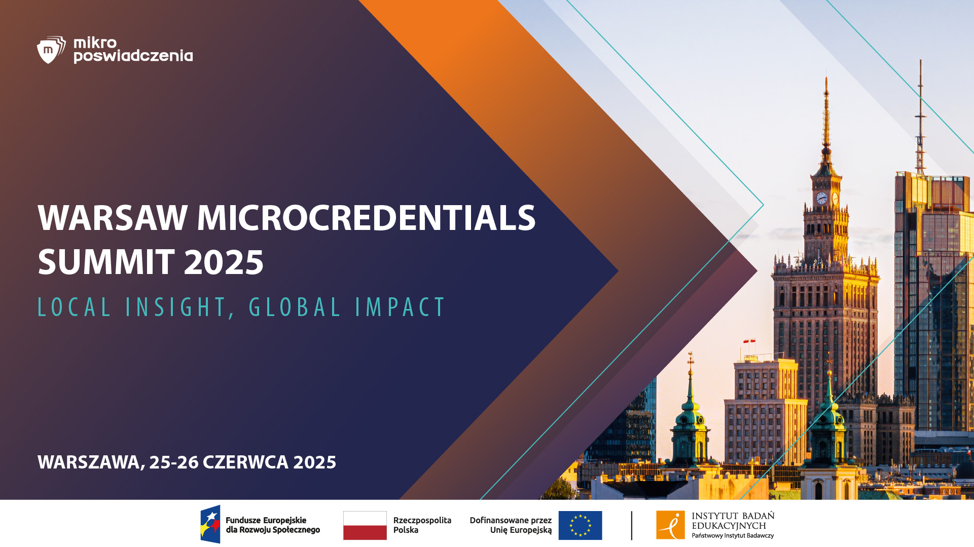 Plakat reklamujący konferencję Warsaw Microcredentials Summit 2025 