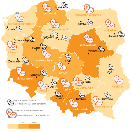 Nauczanie filozofii - mapa