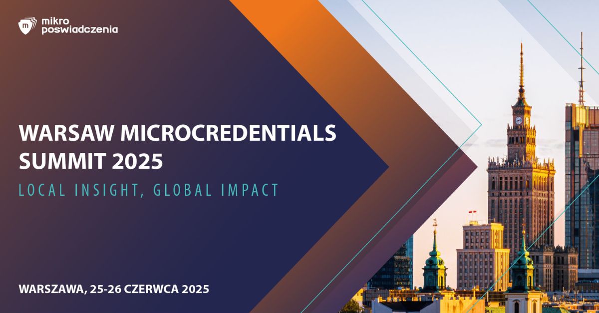 Plakat reklamujący konferencję Warsaw Microcredentials Summit 2025 